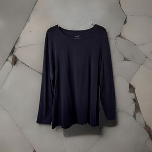 J.Jill Women's Size Large Black Pima Crew Neck Long Sleeve Tee